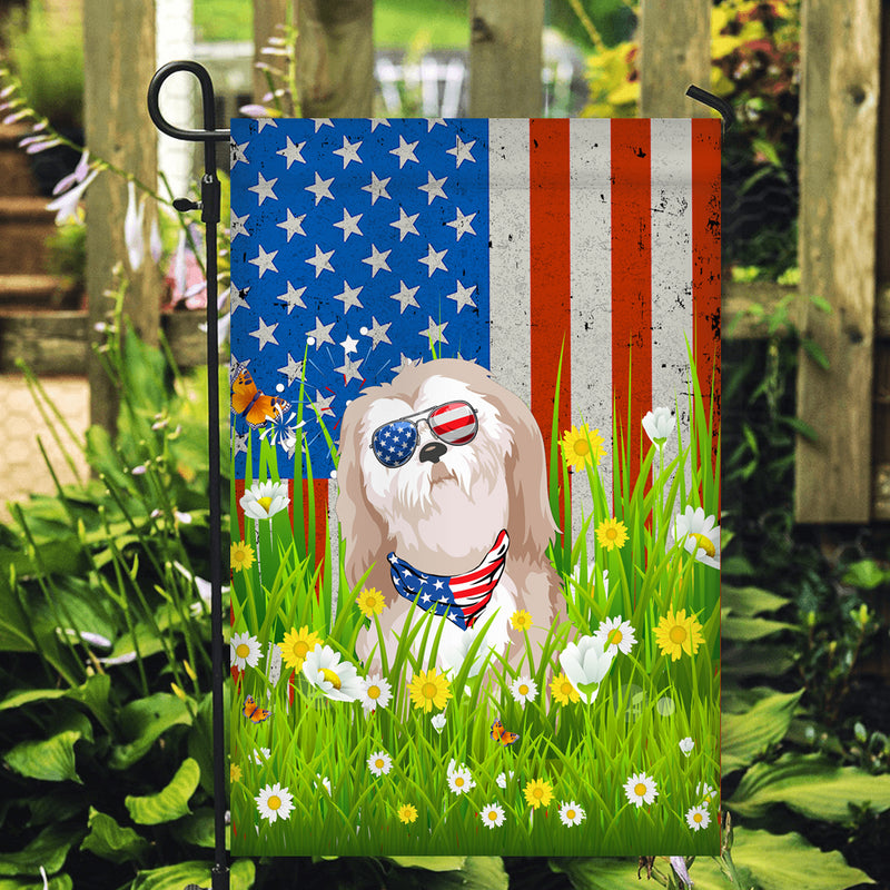 Shih Tzu American USA Flag 4th of July Dog Lover On Independence Day Garden Flag mockup 2 800x.jpg