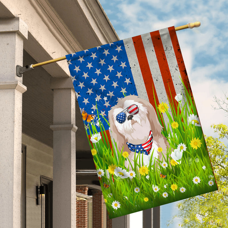 Shih Tzu American USA Flag 4th of July Dog Lover On Independence Day House Flag mockup 2 800x.jpg