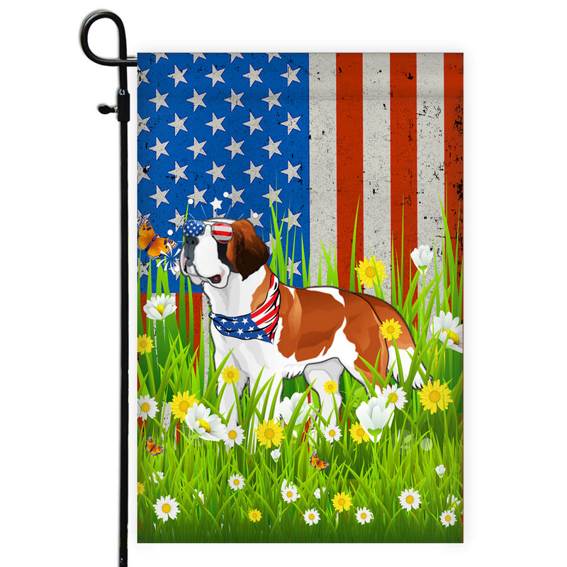 Saint Bernard American USA Flag 4th of July Dog Lover On Independence Day Garden Flag mockup 1 800x.jpg