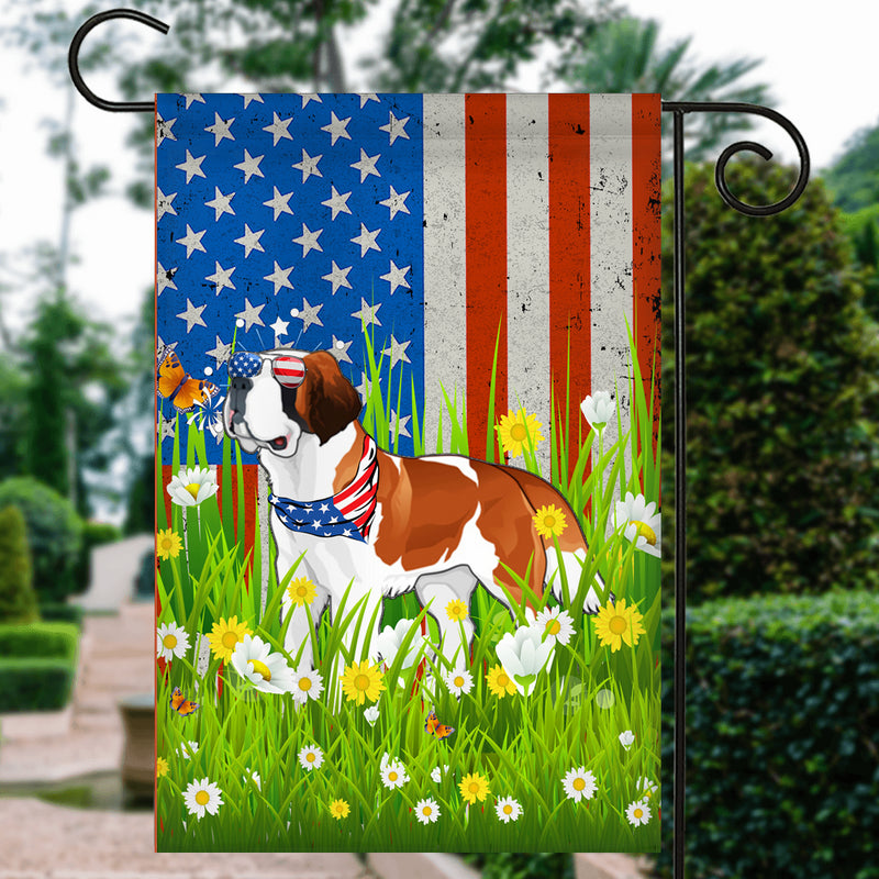 Saint Bernard American USA Flag 4th of July Dog Lover On Independence Day Garden Flag mockup 3 800x.jpg
