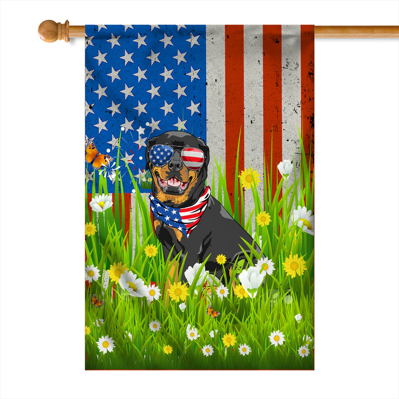 Rottweiler American USA Flag 4th of July Dog Lover On Independence Day House Flag mockup 1 800x.jpg