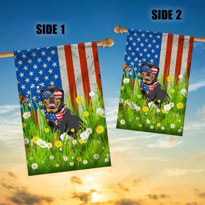 Rottweiler American USA Flag 4th of July Dog Lover On Independence Day House Flag mockup 3 800x.jpg
