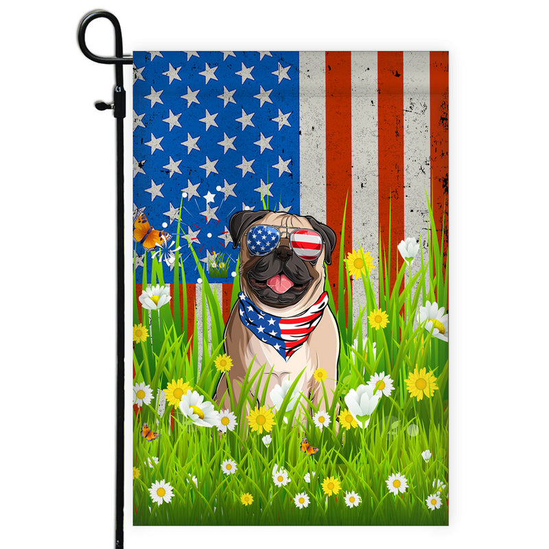 Pug American USA Flag 4th of July Dog Lover On Independence Day Garden Flag mockup 1 800x.jpg
