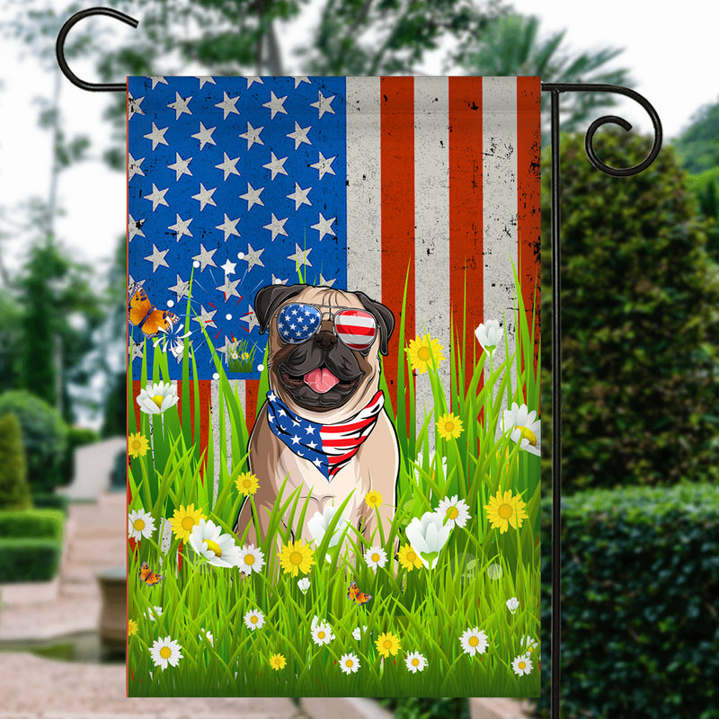 Pug American USA Flag 4th of July Dog Lover On Independence Day Garden Flag mockup 3 800x.jpg