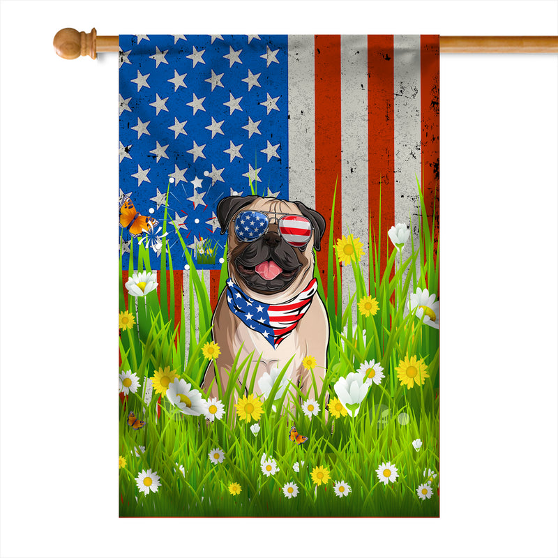 Pug American USA Flag 4th of July Dog Lover On Independence Day House Flag mockup 1 800x.jpg