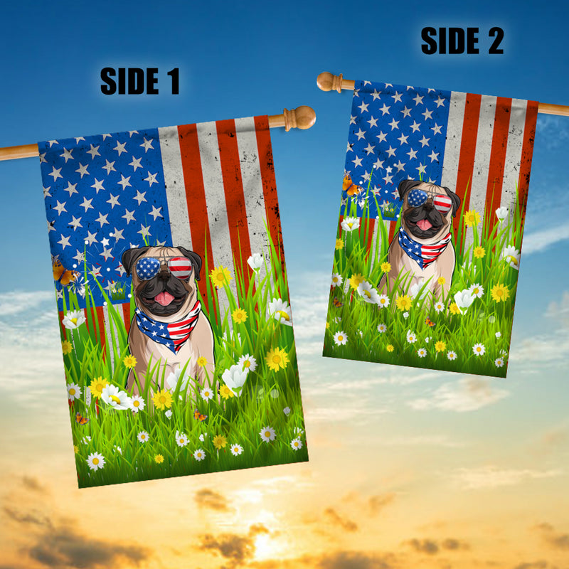 Pug American USA Flag 4th of July Dog Lover On Independence Day House Flag mockup 3 800x.jpg