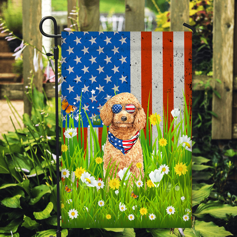 Poodle American USA Flag 4th of July Dog Lover On Independence Day Garden Flag mockup 2 800x.jpg