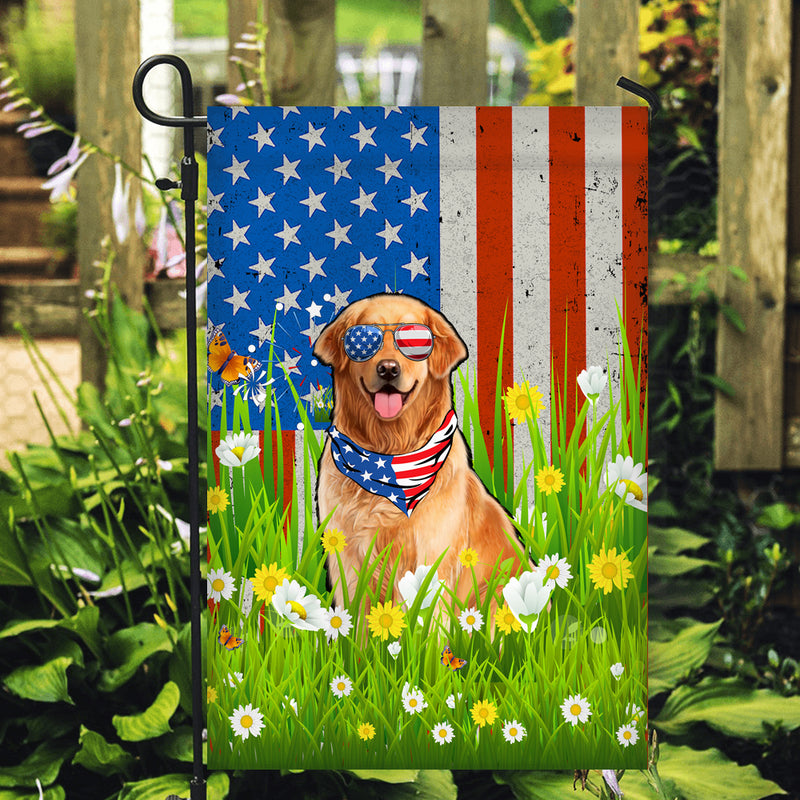 Golden Retriever American USA Flag 4th of July Dog Lover On Independence Day Garden Flag mockup 2 800x.jpg