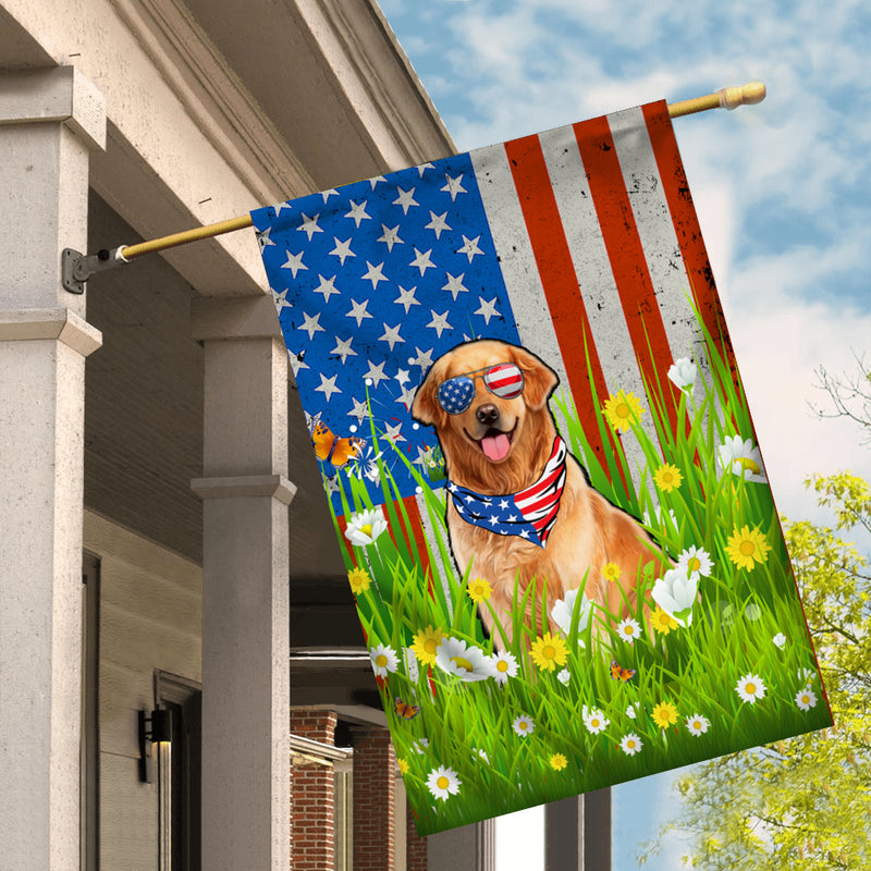 Golden Retriever American USA Flag 4th of July Dog Lover On Independence Day House Flag mockup 2 800x.jpg