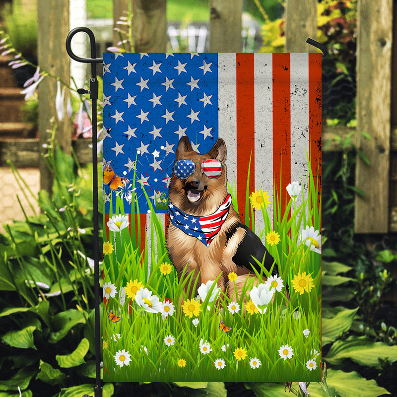 German Shepherd American USA Flag 4th of July Dog Lover On Independence Day Garden Flag mockup 2 800x.jpg