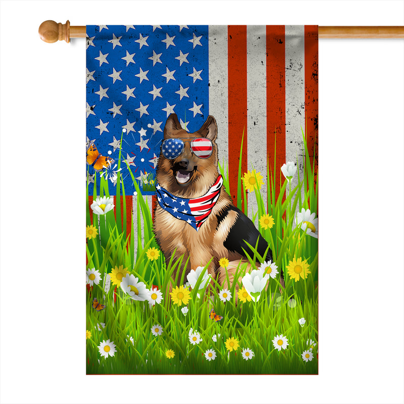 German Shepherd American USA Flag 4th of July Dog Lover On Independence Day House Flag mockup 1 800x.jpg