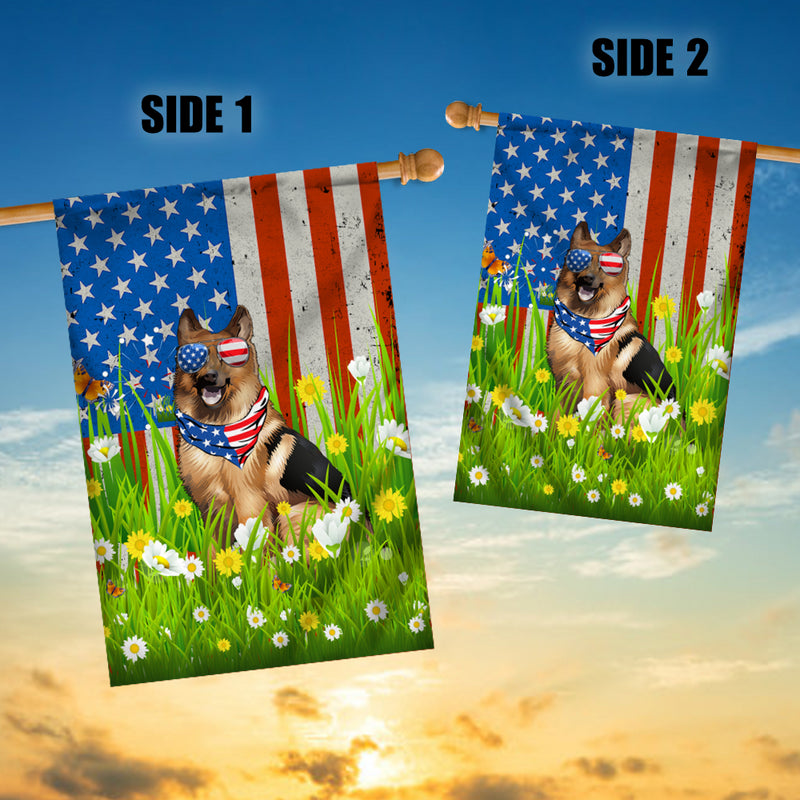German Shepherd American USA Flag 4th of July Dog Lover On Independence Day House Flag mockup 3 800x.jpg
