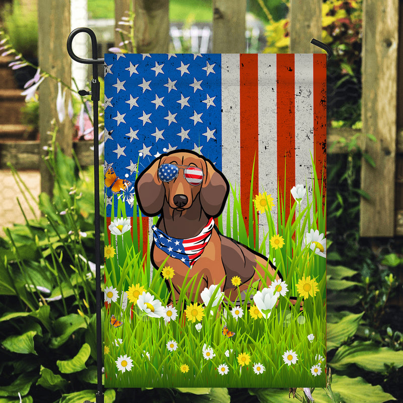 Dachshund American USA Flag 4th of July Dog Lover On Independence Day Garden Flag mockup 2 800x.jpg