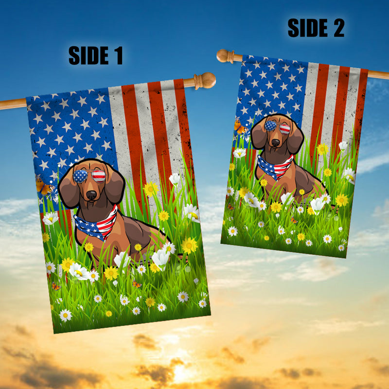 Dachshund American USA Flag 4th of July Dog Lover On Independence Day House Flag mockup 3 800x.jpg