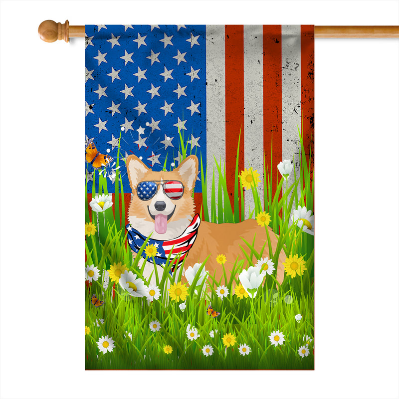 Corgi American USA Flag 4th of July Dog Lover On Independence Day House Flag mockup 1 800x.jpg