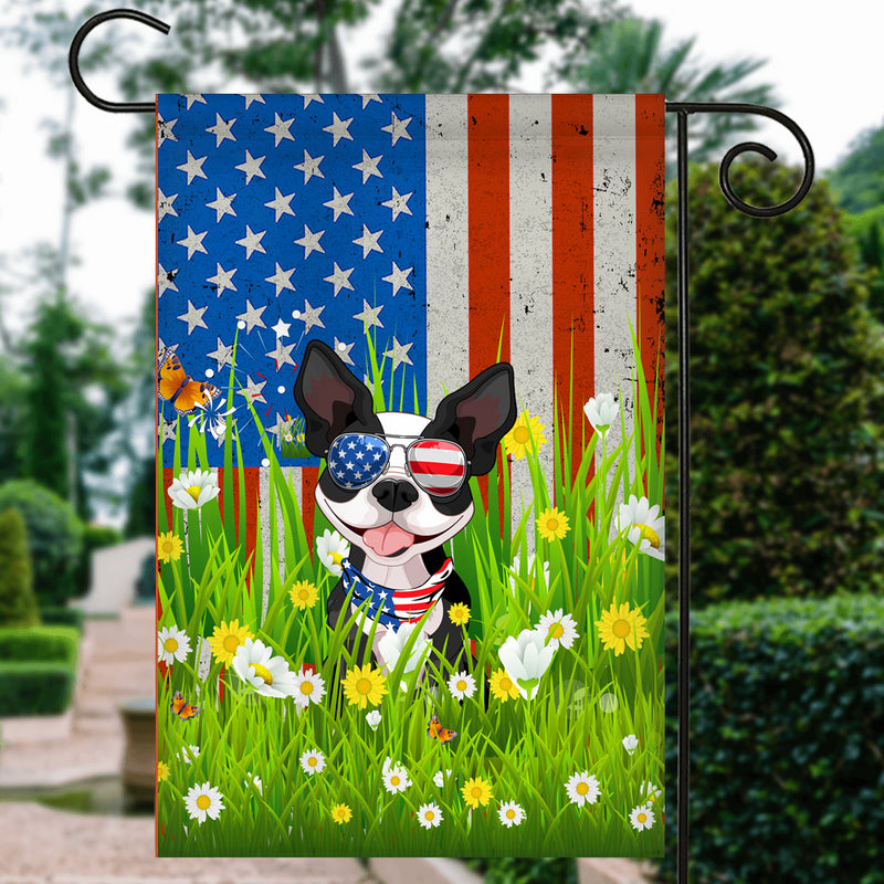 Boston Terrier American USA Flag 4th of July Dog Lover On Independence Day Garden Flag mockup 3 800x.jpg