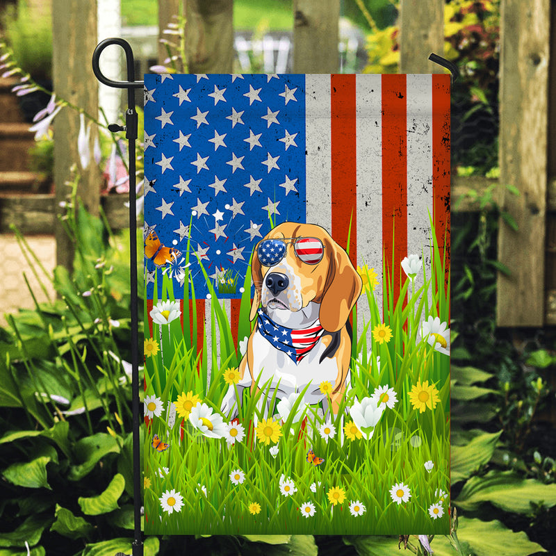 Beagle American USA Flag 4th of July Dog Lover On Independence Day Garden Flag mockup 2 800x.jpg