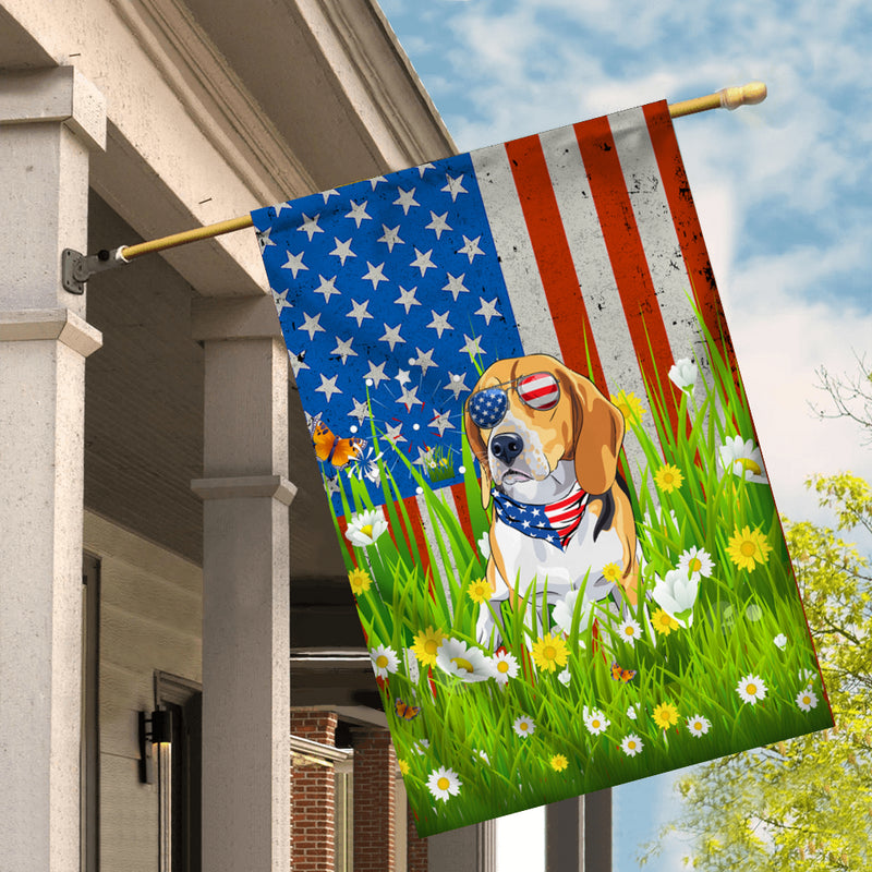 Beagle American USA Flag 4th of July Dog Lover On Independence Day House Flag mockup 2 800x.jpg