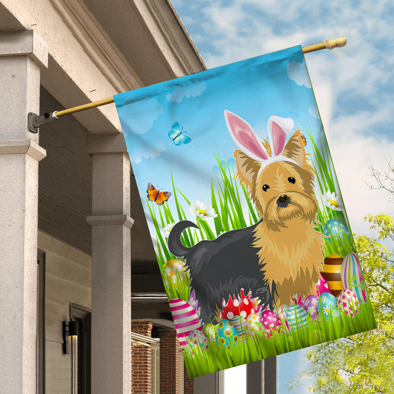 Yorkie Happy Easter Day Holiday Flag Funny Dog Dog Wear Bunny Ears Headband Cute for Home Decor House Flag mockup 2 800x.jpg