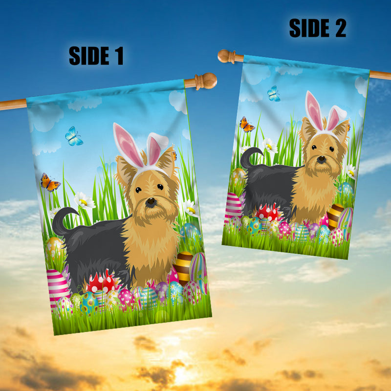 Yorkie Happy Easter Day Holiday Flag Funny Dog Dog Wear Bunny Ears Headband Cute for Home Decor House Flag mockup 3 800x.jpg