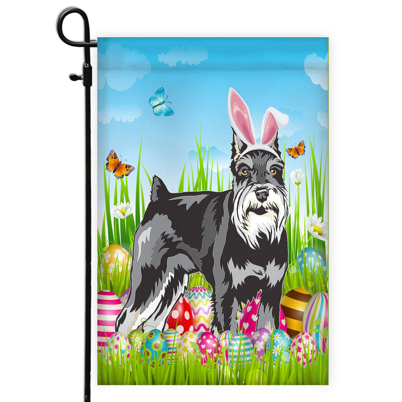 Schnauzer Happy Easter Day Holiday Flag Funny Dog Dog Wear Bunny Ears Headband Cute for Home Decor Garden Flag mockup 1 800x.jpg