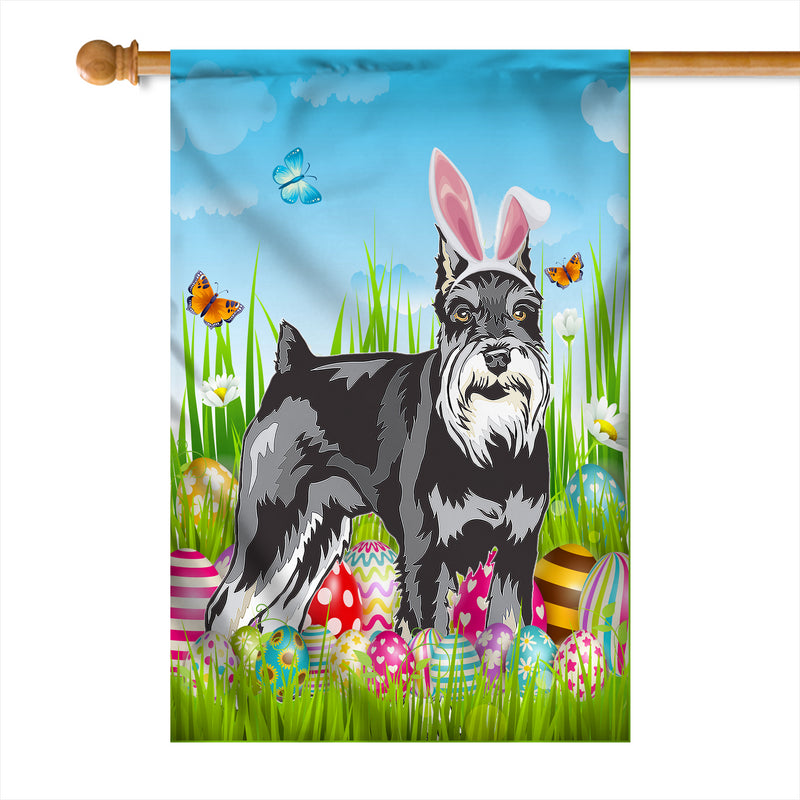 Schnauzer Happy Easter Day Holiday Flag Funny Dog Dog Wear Bunny Ears Headband Cute for Home Decor House Flag mockup 1 800x.jpg