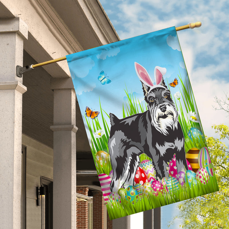 Schnauzer Happy Easter Day Holiday Flag Funny Dog Dog Wear Bunny Ears Headband Cute for Home Decor House Flag mockup 2 800x.jpg