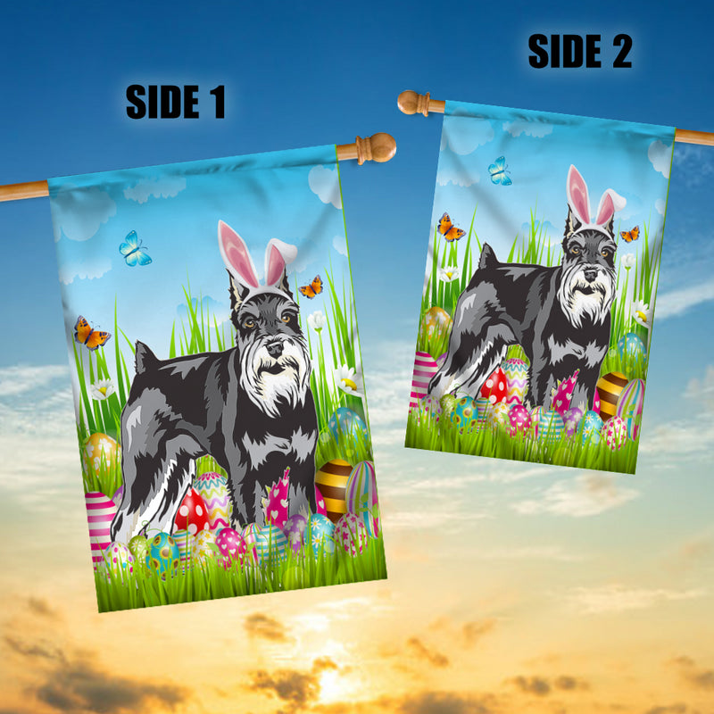 Schnauzer Happy Easter Day Holiday Flag Funny Dog Dog Wear Bunny Ears Headband Cute for Home Decor House Flag mockup 3 800x.jpg