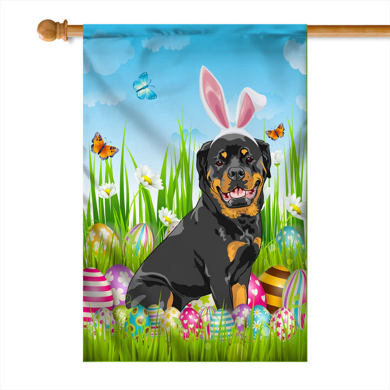 Rottweiler Happy Easter Day Holiday Flag Funny Dog Dog Wear Bunny Ears Headband Cute for Home Decor House Flag mockup 1 800x.jpg