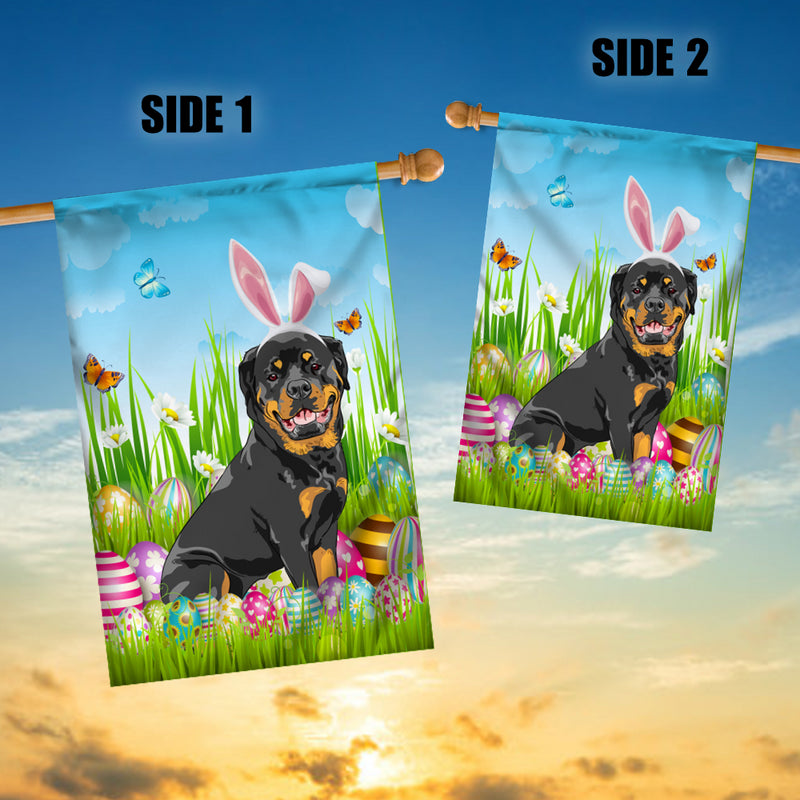 Rottweiler Happy Easter Day Holiday Flag Funny Dog Dog Wear Bunny Ears Headband Cute for Home Decor House Flag mockup 3 800x.jpg