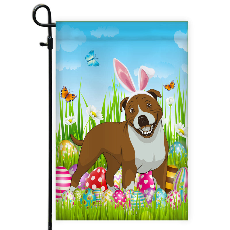 Pitbull Happy Easter Day Holiday Flag Funny Dog Dog Wear Bunny Ears Headband Cute for Home Decor Garden Flag mockup 1 800x.jpg
