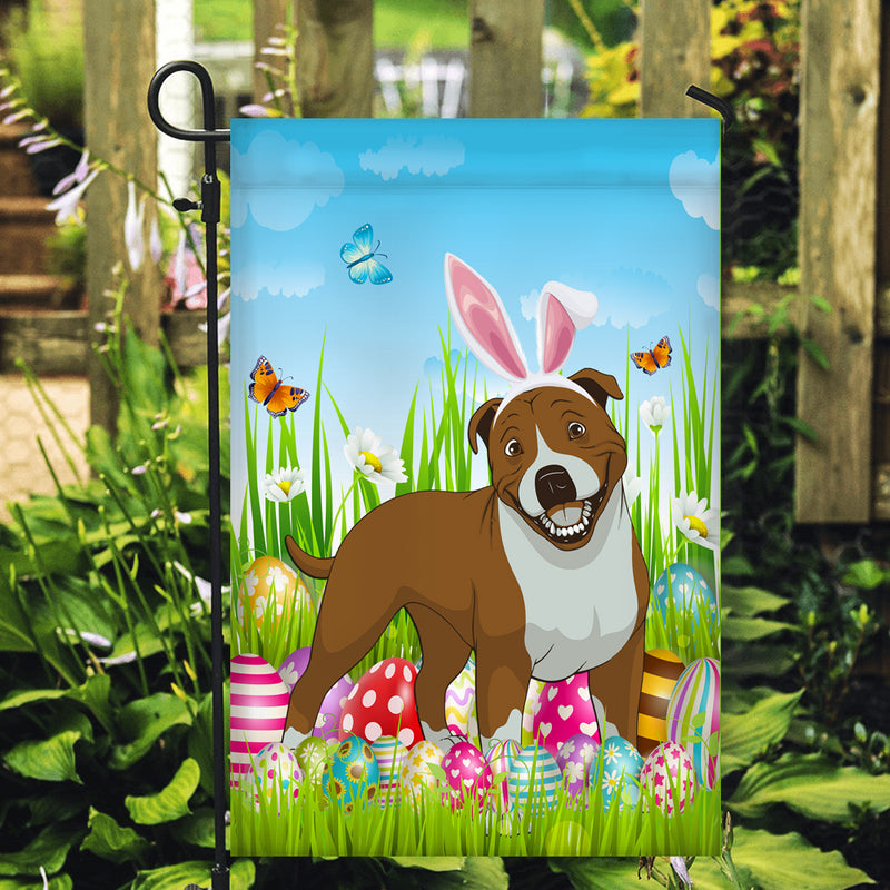 Pitbull Happy Easter Day Holiday Flag Funny Dog Dog Wear Bunny Ears Headband Cute for Home Decor Garden Flag mockup 2 800x.jpg
