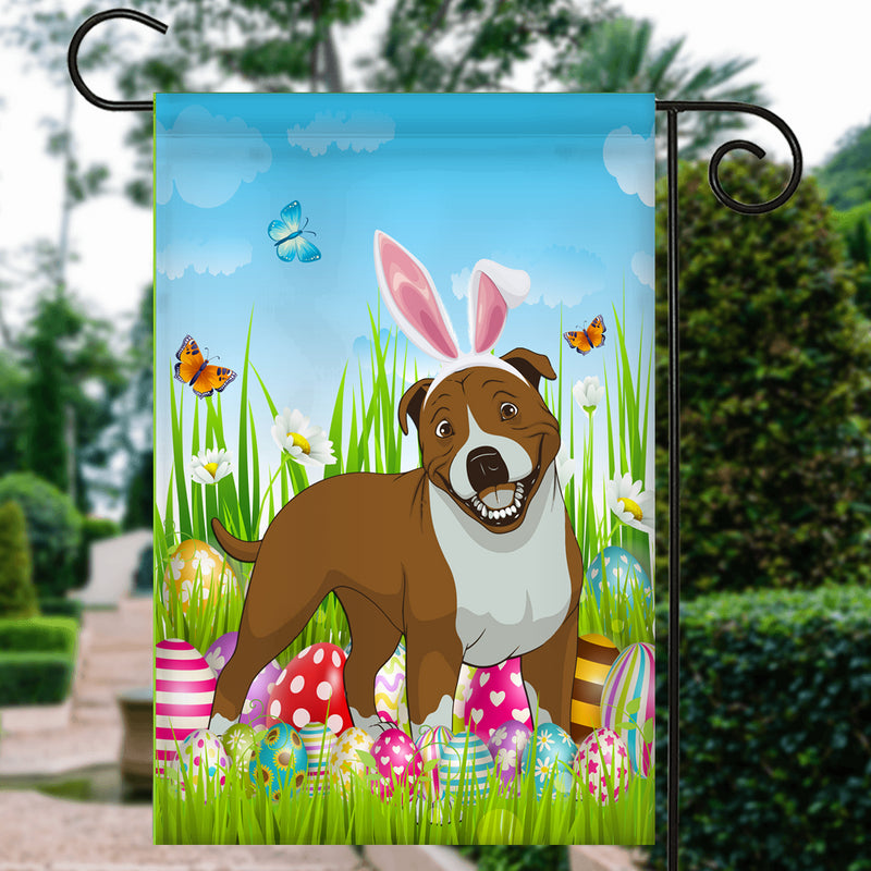 Pitbull Happy Easter Day Holiday Flag Funny Dog Dog Wear Bunny Ears Headband Cute for Home Decor Garden Flag mockup 3 800x.jpg