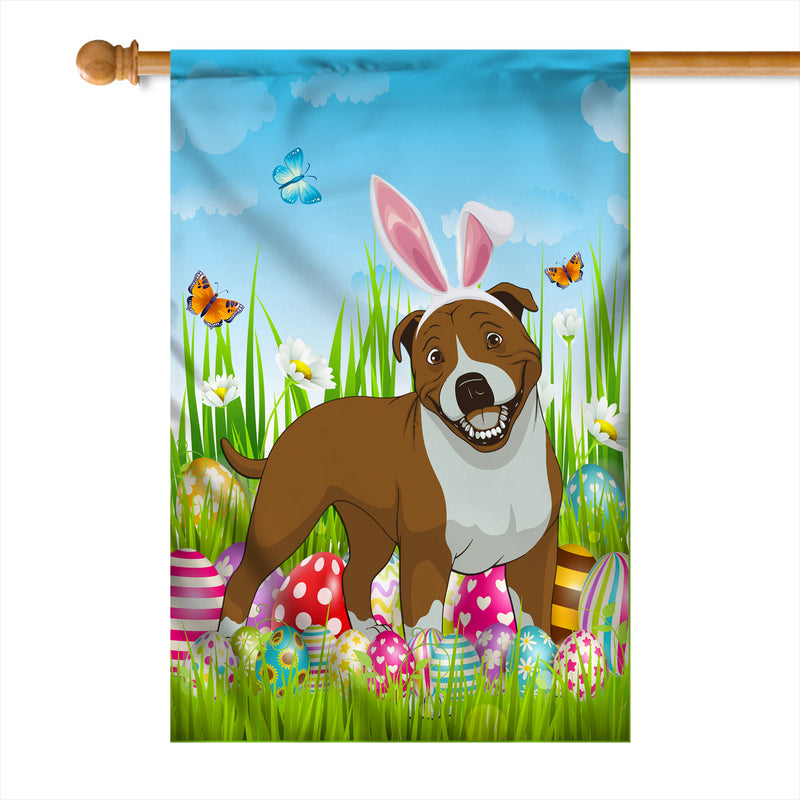 Pitbull Happy Easter Day Holiday Flag Funny Dog Dog Wear Bunny Ears Headband Cute for Home Decor House Flag mockup 1 800x.jpg