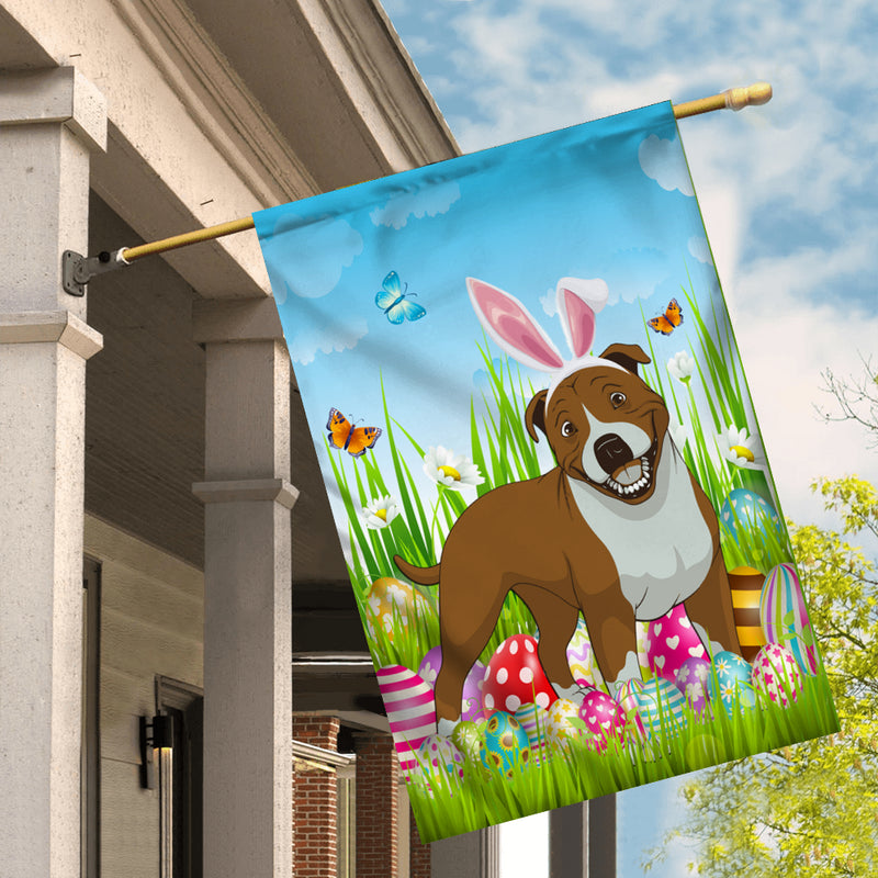 Pitbull Happy Easter Day Holiday Flag Funny Dog Dog Wear Bunny Ears Headband Cute for Home Decor House Flag mockup 2 800x.jpg