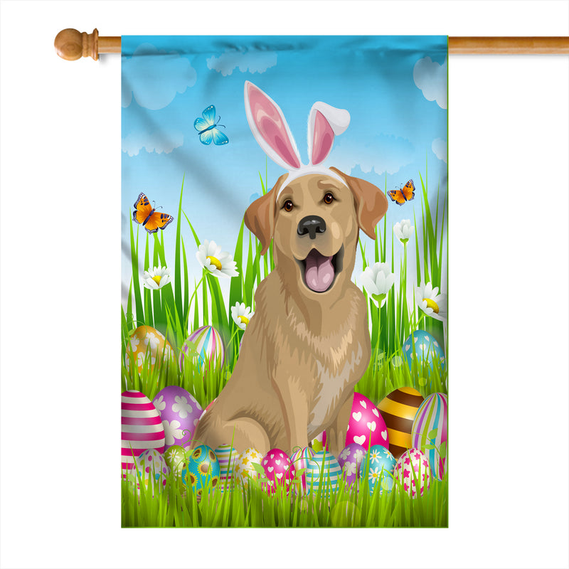 Labrador Happy Easter Day Holiday Flag Funny Dog Dog Wear Bunny Ears Headband Cute for Home Decor House Flag mockup 1 800x.jpg