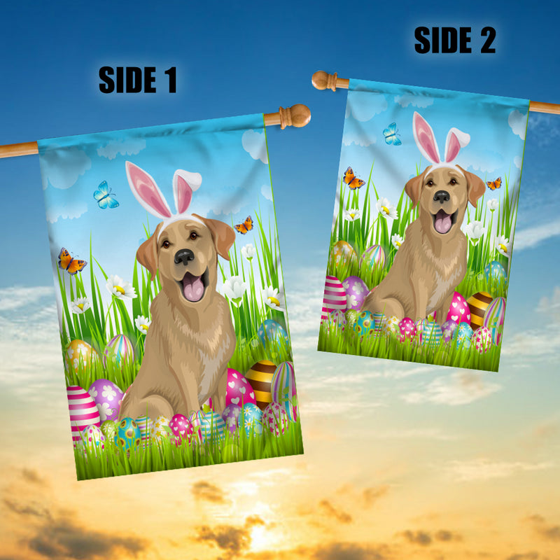 Labrador Happy Easter Day Holiday Flag Funny Dog Dog Wear Bunny Ears Headband Cute for Home Decor House Flag mockup 3 800x.jpg