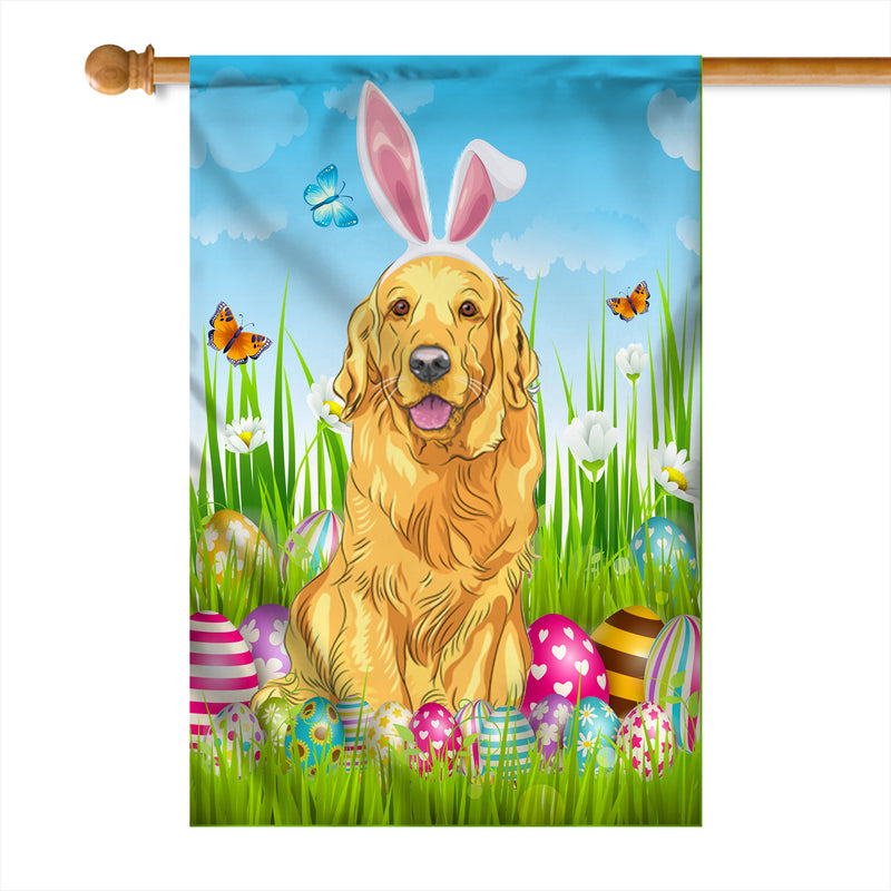 Golden Retriever Happy Easter Day Holiday Flag Funny Dog Dog Wear Bunny Ears Headband Cute for Home Decor House Flag mockup 1 800x.jpg