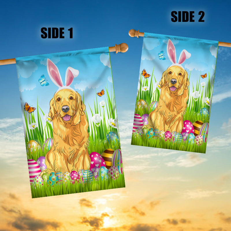 Golden Retriever Happy Easter Day Holiday Flag Funny Dog Dog Wear Bunny Ears Headband Cute for Home Decor House Flag mockup 3 800x.jpg