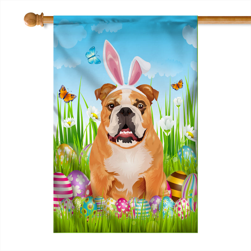 Bulldog Happy Easter Day Holiday Flag Funny Dog Dog Wear Bunny Ears Headband Cute for Home Decor House Flag mockup 1 800x.jpg