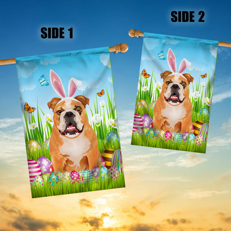 Bulldog Happy Easter Day Holiday Flag Funny Dog Dog Wear Bunny Ears Headband Cute for Home Decor House Flag mockup 3 800x.jpg