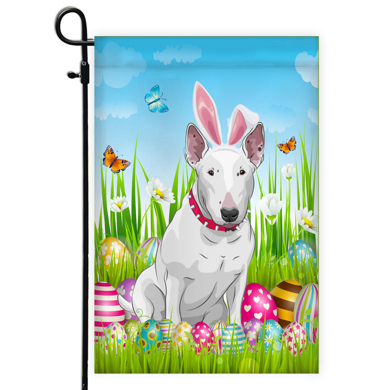 Bull Terrier Happy Easter Day Holiday Flag Funny Dog Dog Wear Bunny Ears Headband Cute for Home Decor Garden Flag mockup 1 800x.jpg
