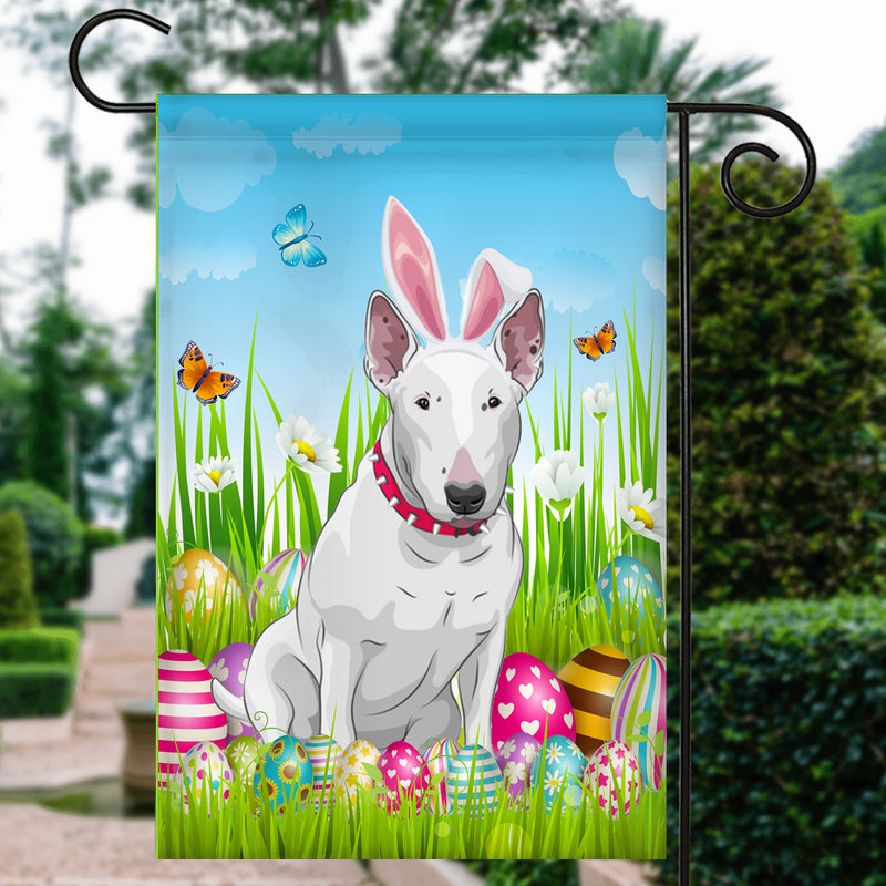 Bull Terrier Happy Easter Day Holiday Flag Funny Dog Dog Wear Bunny Ears Headband Cute for Home Decor Garden Flag mockup 3 800x.jpg