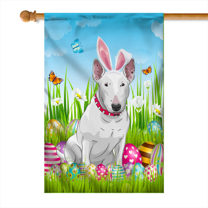 Bull Terrier Happy Easter Day Holiday Flag Funny Dog Dog Wear Bunny Ears Headband Cute for Home Decor House Flag mockup 1 800x.jpg