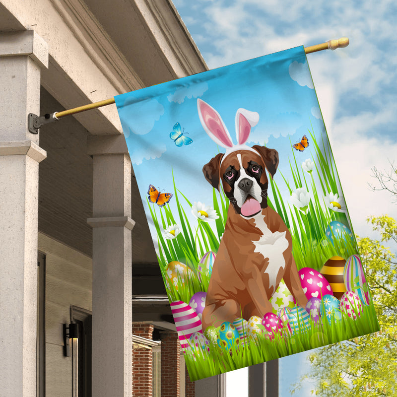 Boxer Happy Easter Day Holiday Flag Funny Dog Dog Wear Bunny Ears Headband Cute for Home Decor House Flag mockup 2 800x.jpg