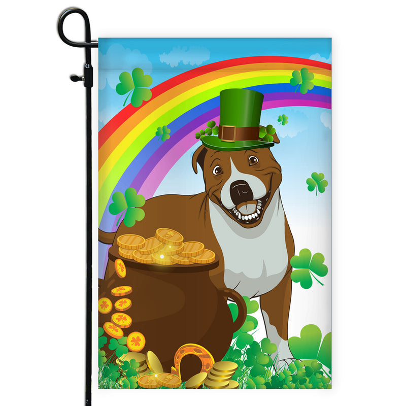 Pitbull St Patrick s Day Dog Flag Funny Peeking Dog Wear Green Hat Golden Pot Coin Shamrock Rainbow Spring Banner for Home Decor Garden Flag mockup 1 800x.jpg