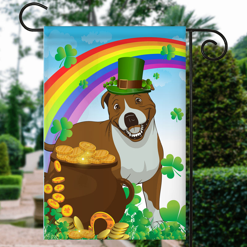 Pitbull St Patrick s Day Dog Flag Funny Peeking Dog Wear Green Hat Golden Pot Coin Shamrock Rainbow Spring Banner for Home Decor Garden Flag mockup 3 800x.jpg