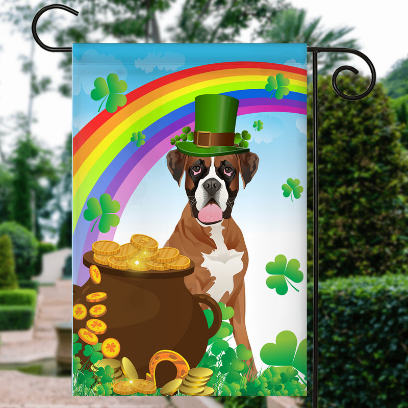 Boxer St Patrick s Day Dog Flag Funny Peeking Dog Wear Green Hat Golden Pot Coin Shamrock Rainbow Spring Banner for Home Decor Garden Flag mockup 3 800x.jpg