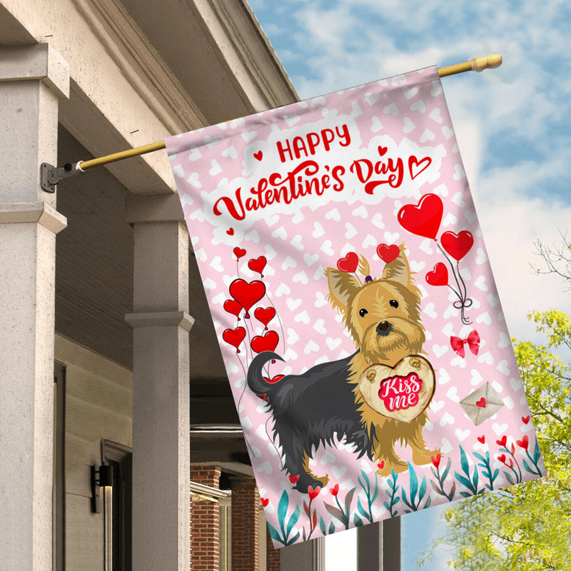 Happy Valentine s Day Yorkie Flag Dogs Funny Yorkie Heart Balloon House Flag mockup 2 800x.jpg