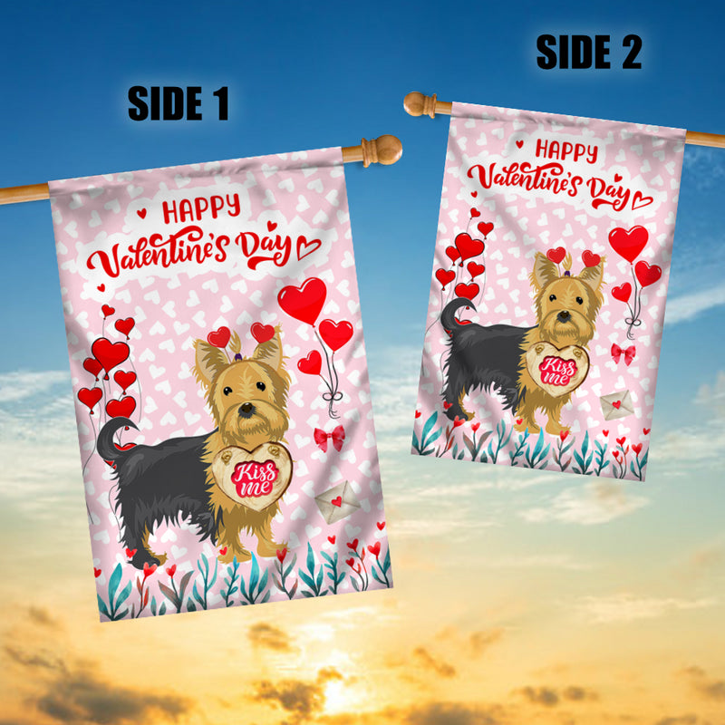 Happy Valentine s Day Yorkie Flag Dogs Funny Yorkie Heart Balloon House Flag mockup 3 800x.jpg